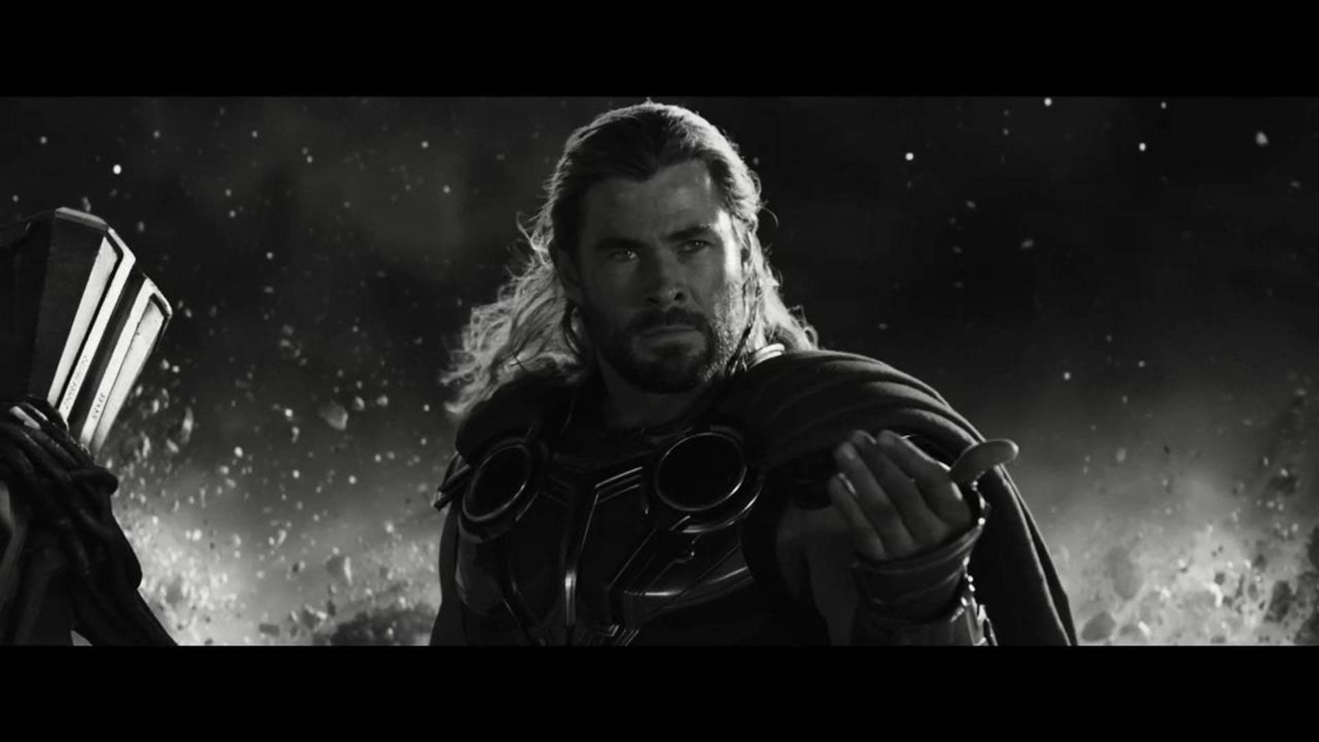 Thor Love And Thunder Monochrome Scene Background