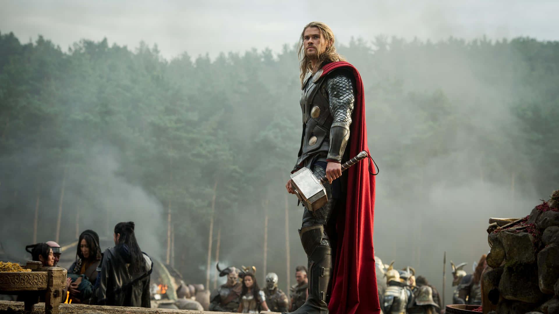 Thor Prepares To Fight Hela In Thor: Ragnarok Background