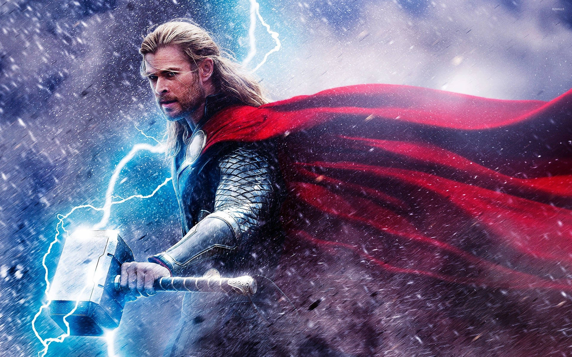 Thor Red Cape Mjölnir Background