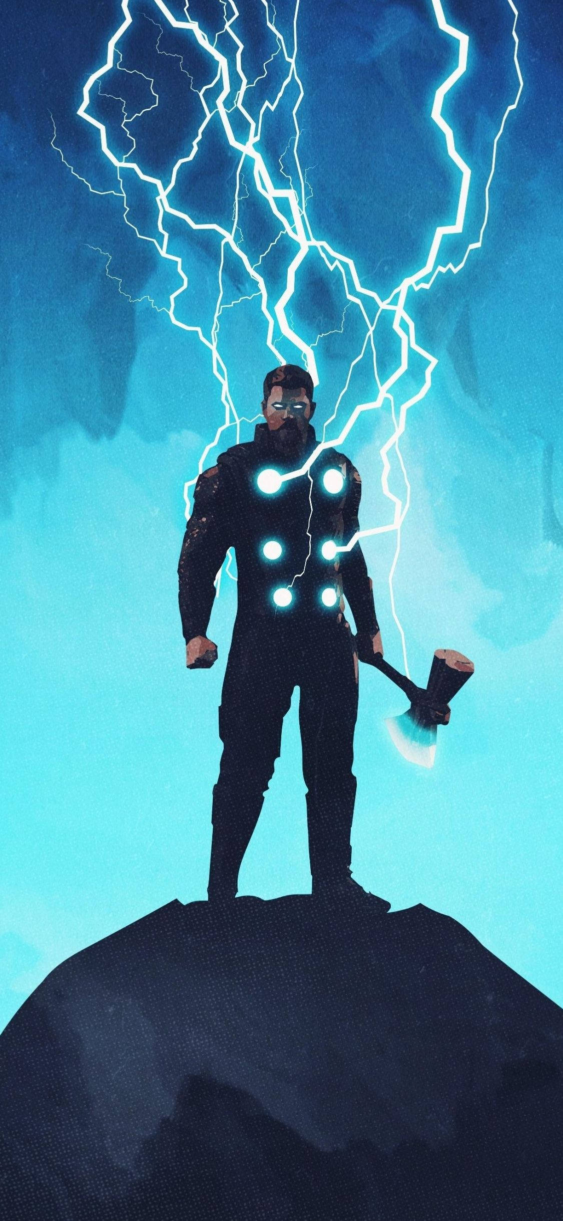 Thor Stormbreaker Fanart Lightning Effect Background