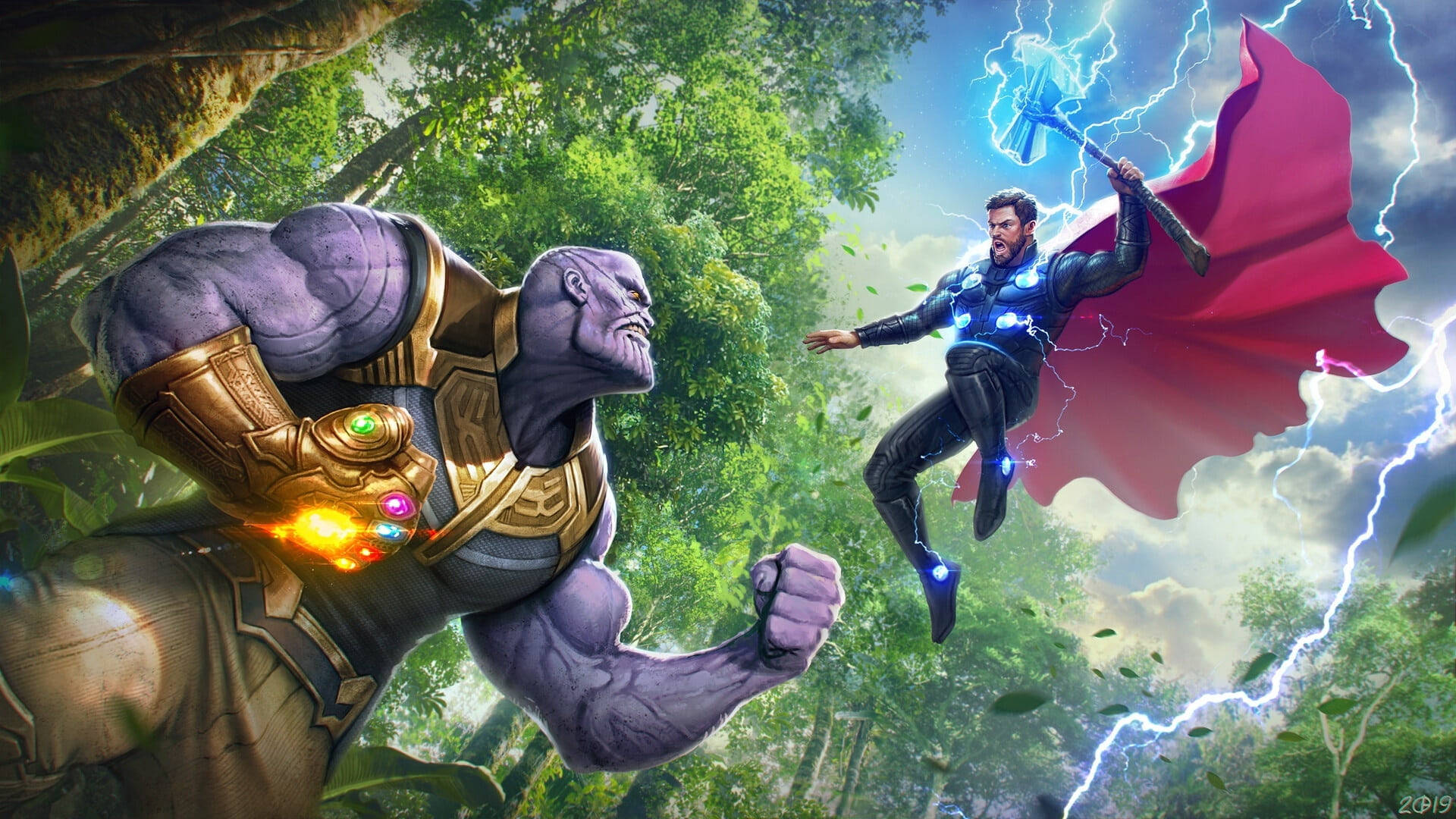 Thor Versus Thanos Hd Background