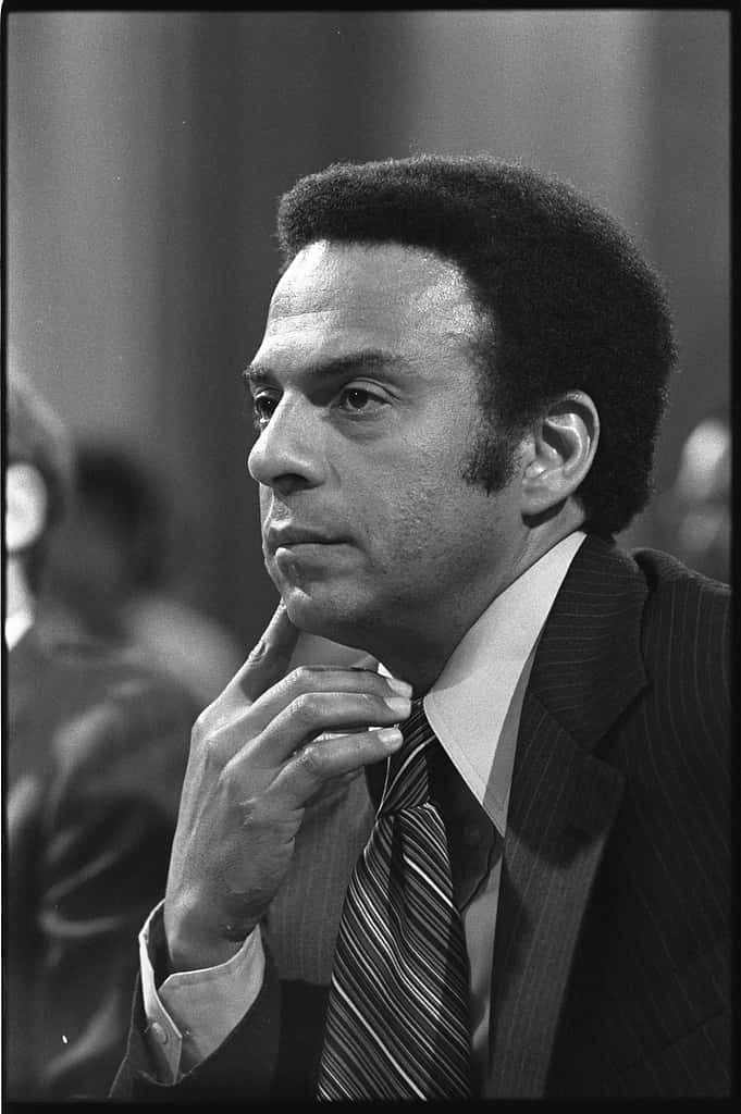Thoughtful Andrew Young In A Hearing Background