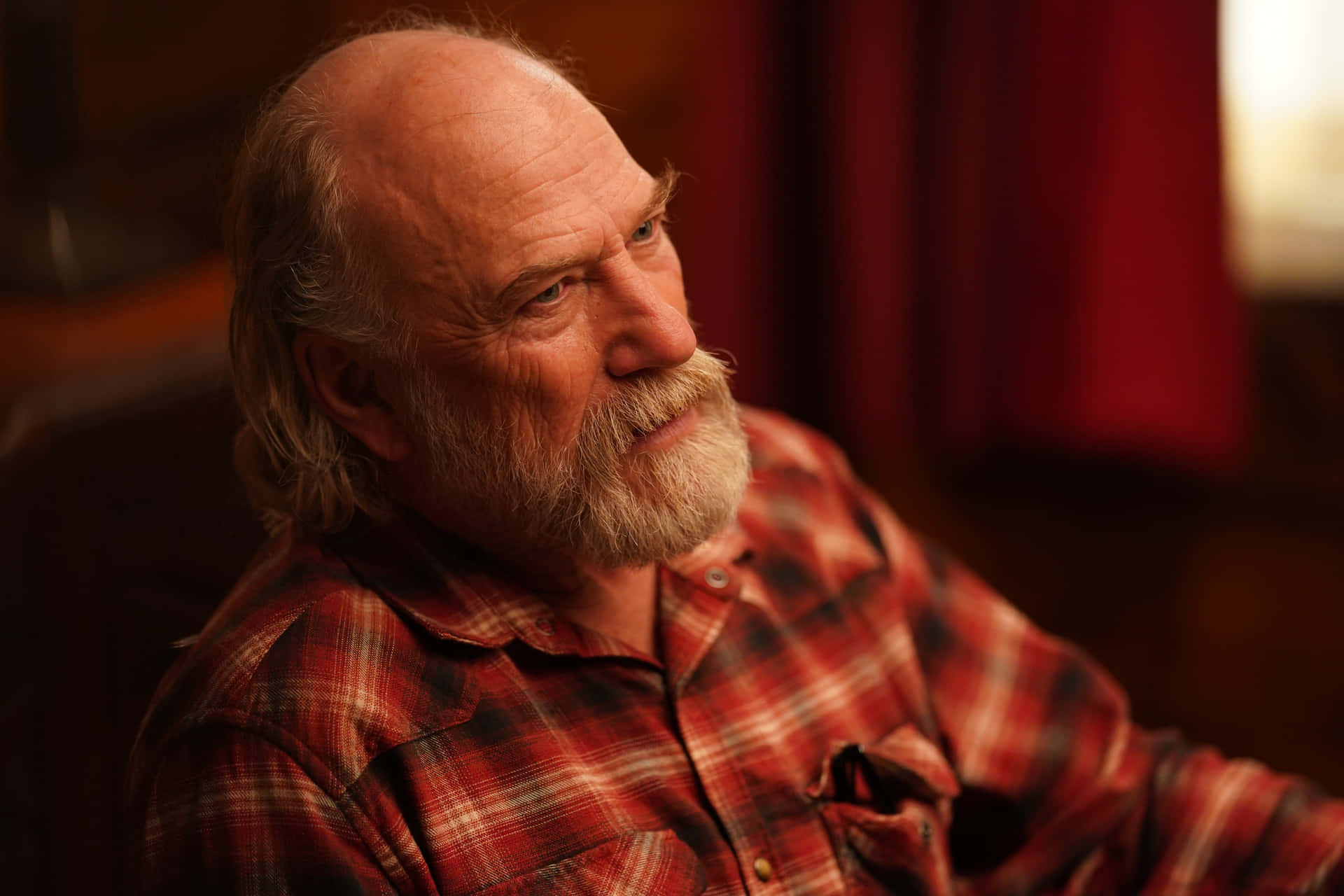 Thoughtful Manin Plaid Shirt Background