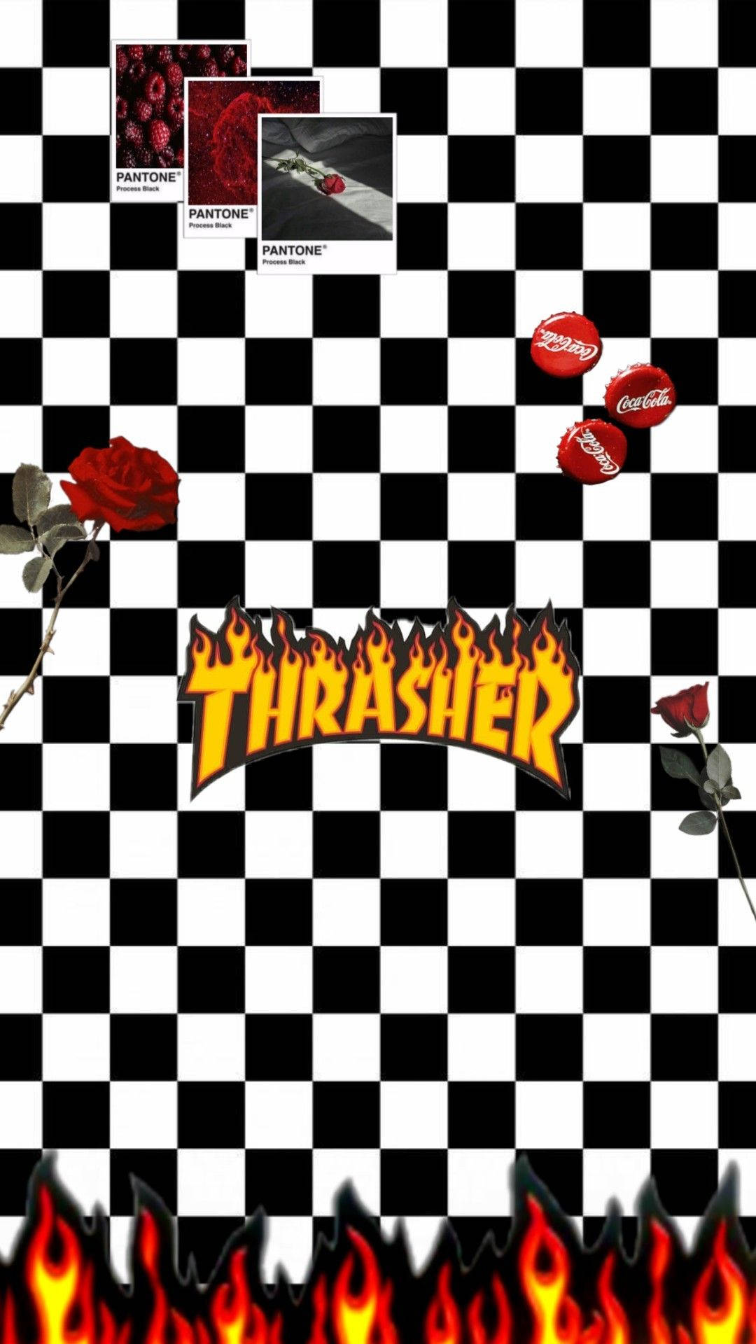 Thrasher Checkered Aesthetic Background