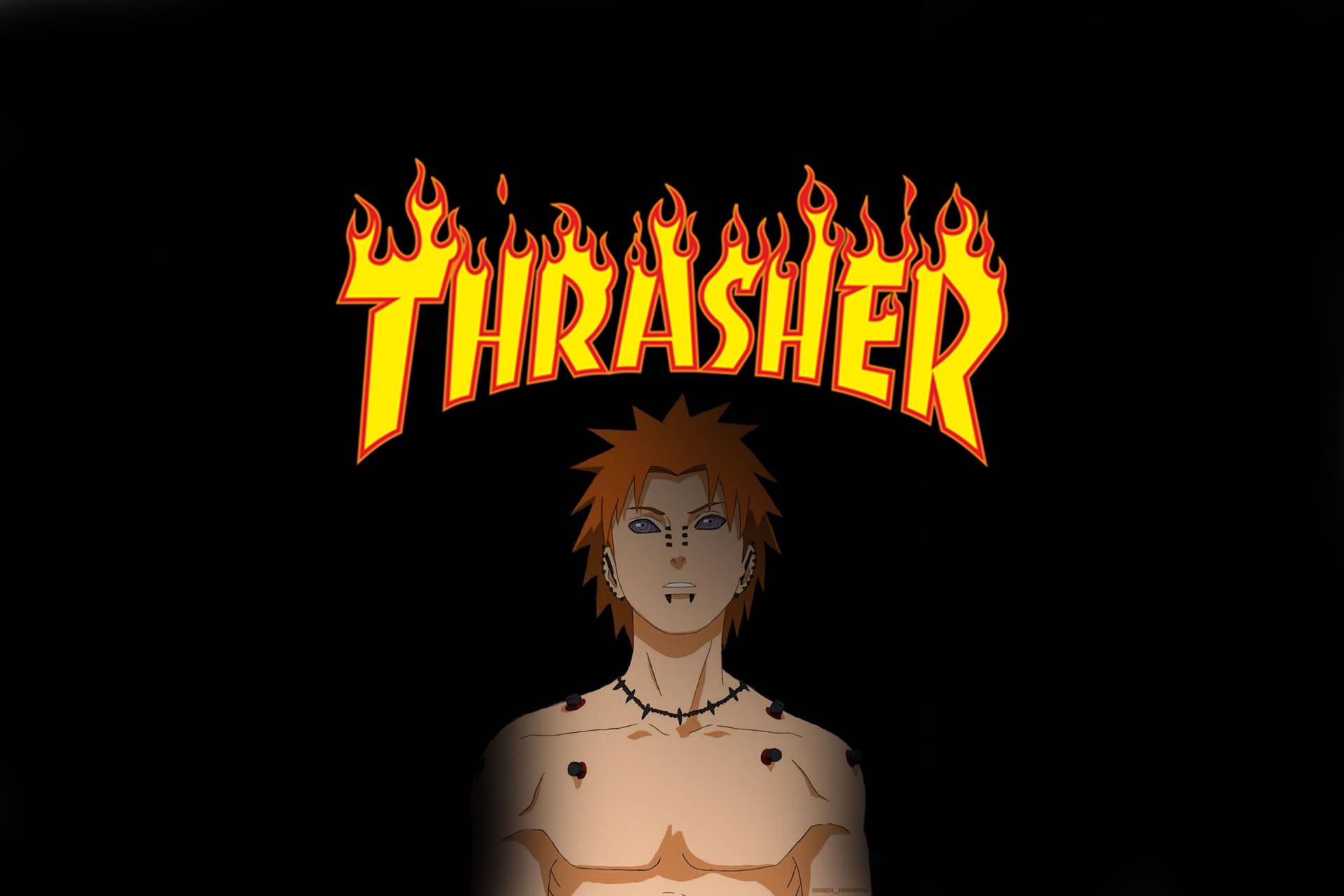 Thrasher Logo And Nagato Background