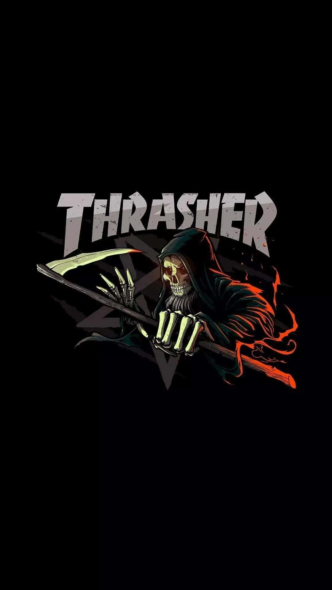 Thrasher Logo On A Black Background Background