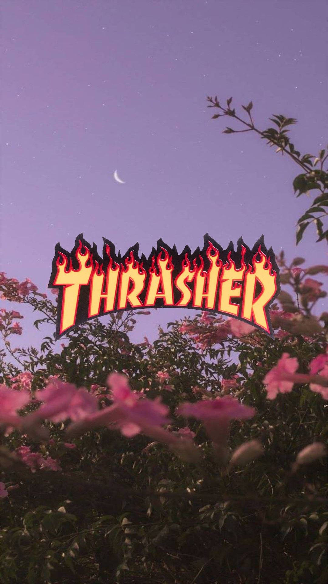 Thrasher On Floral Aesthetic Background