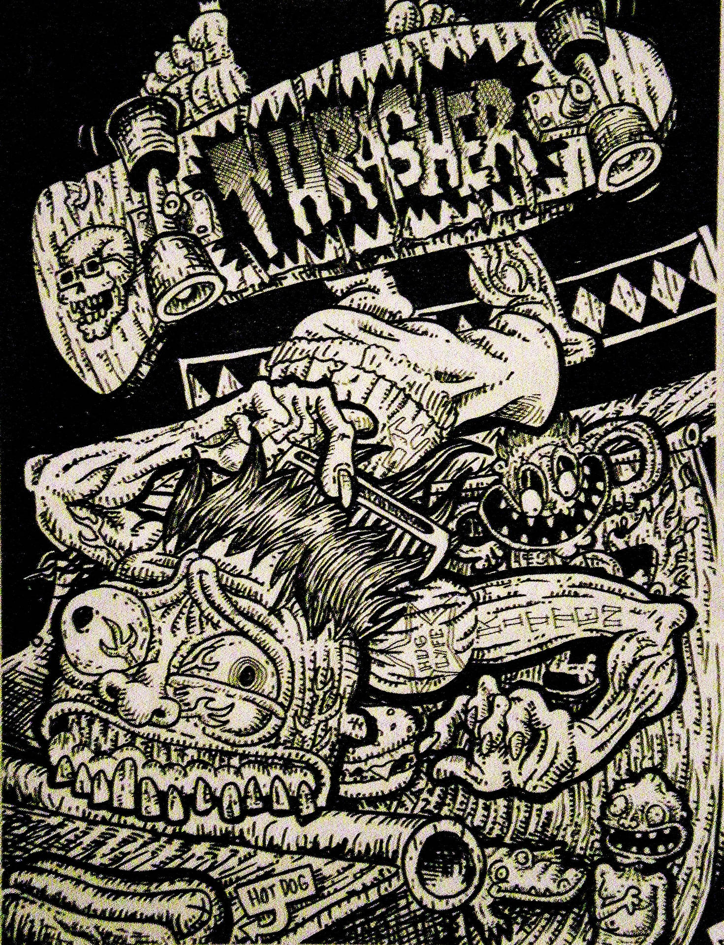 Thrasher Punk Doodle Art Background