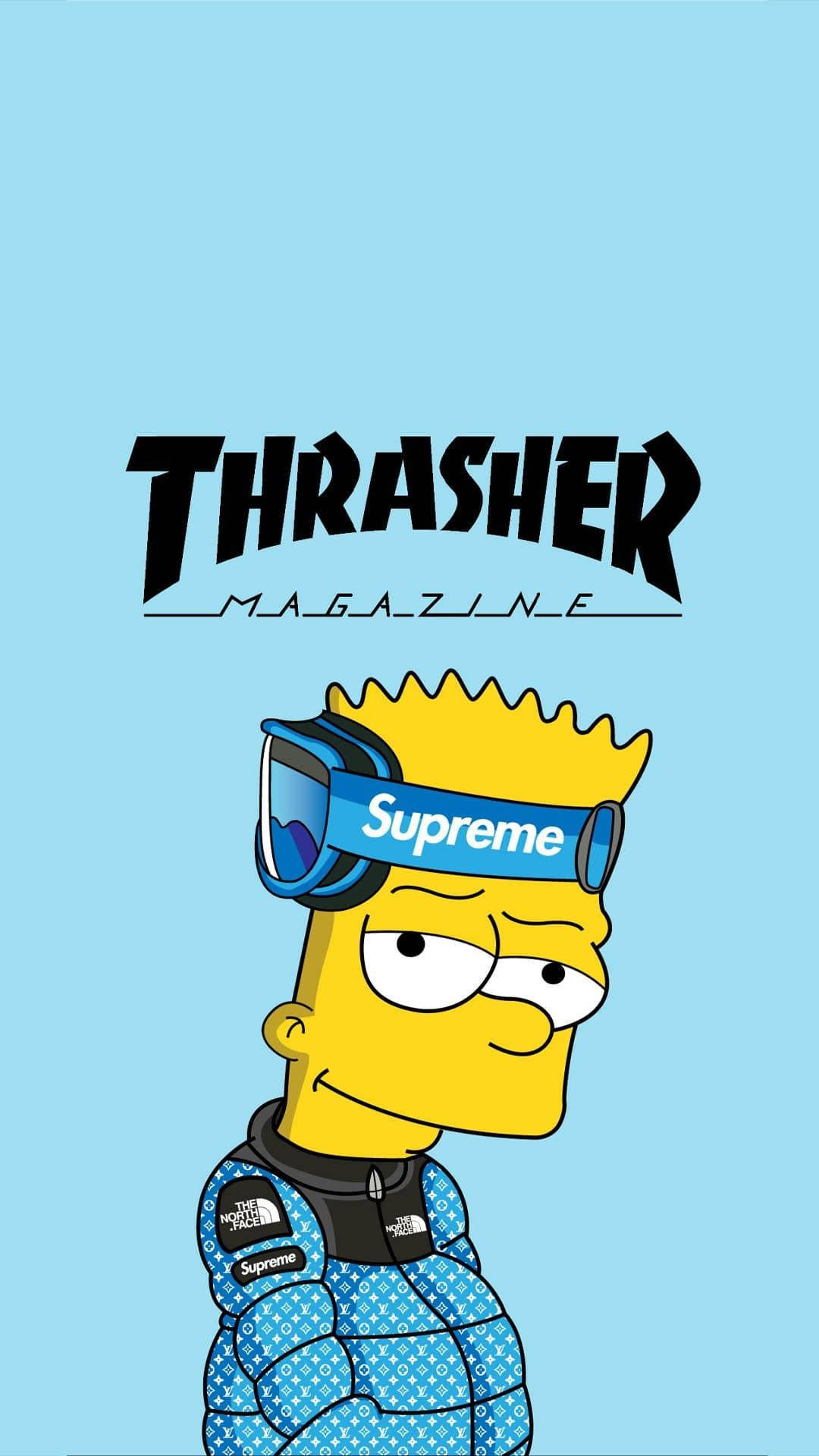Thrasher With Bart Simpson Background