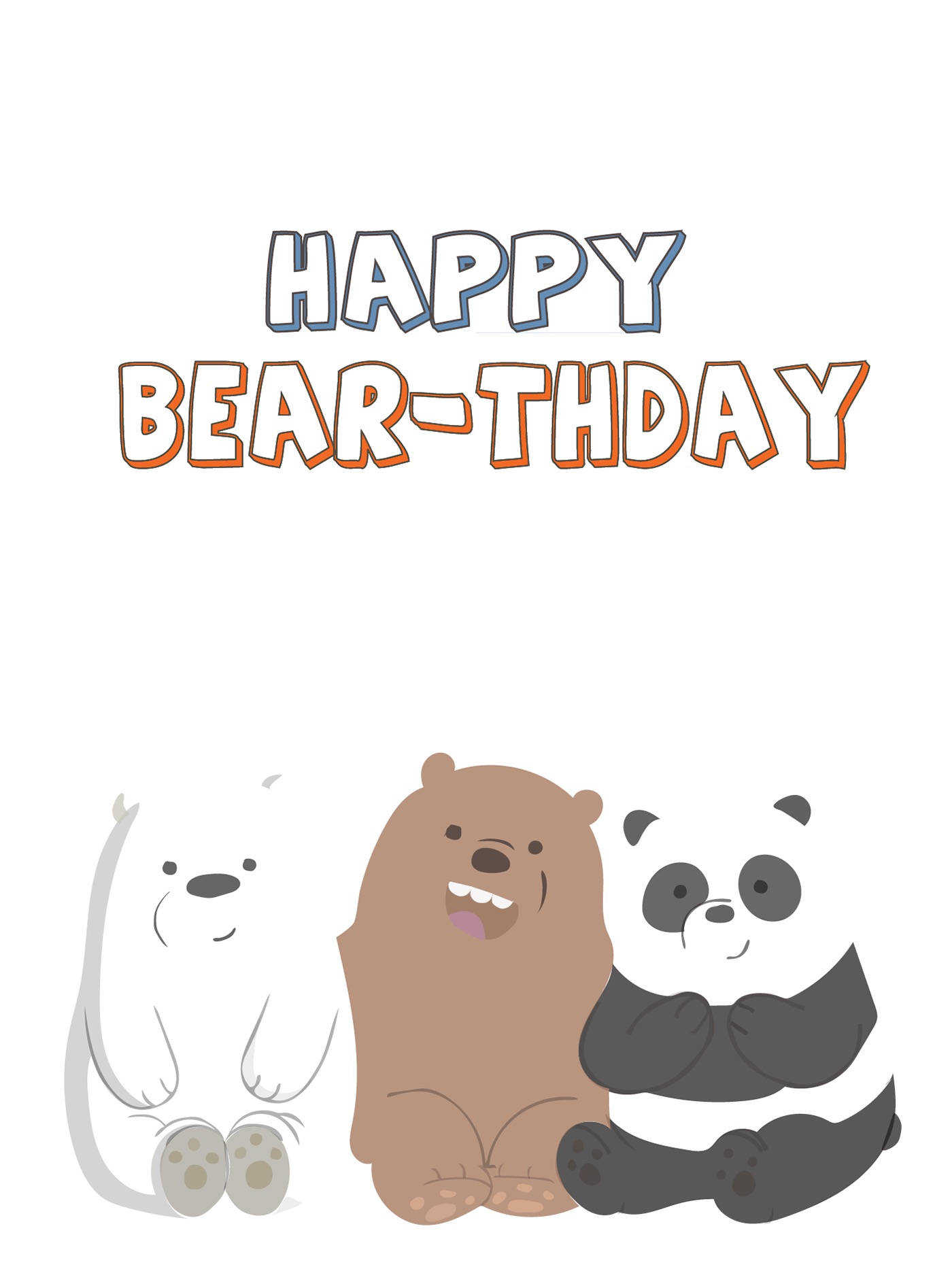Three Bears Happy Birthday Background