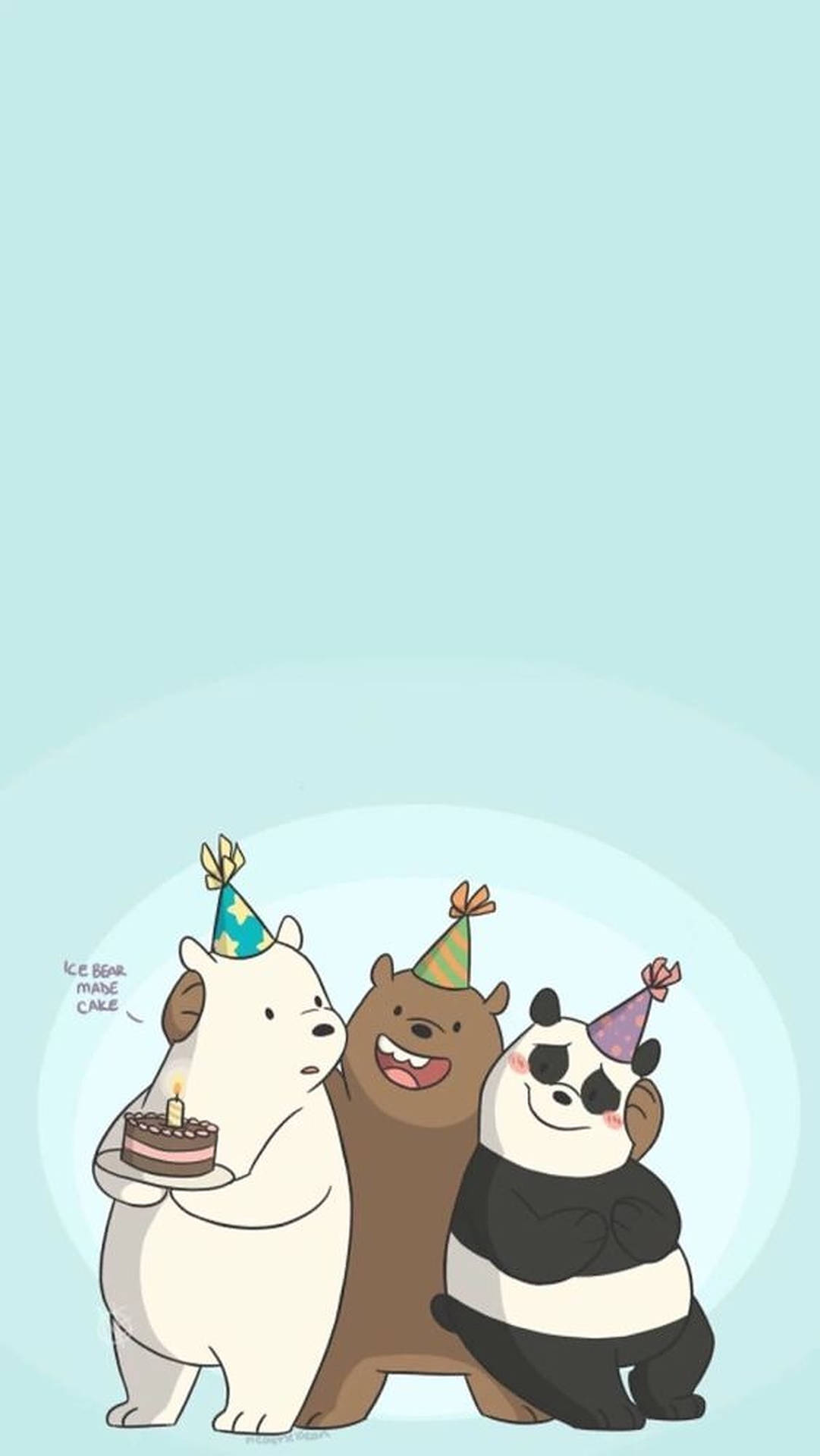 Three Bears With Party Hats Background