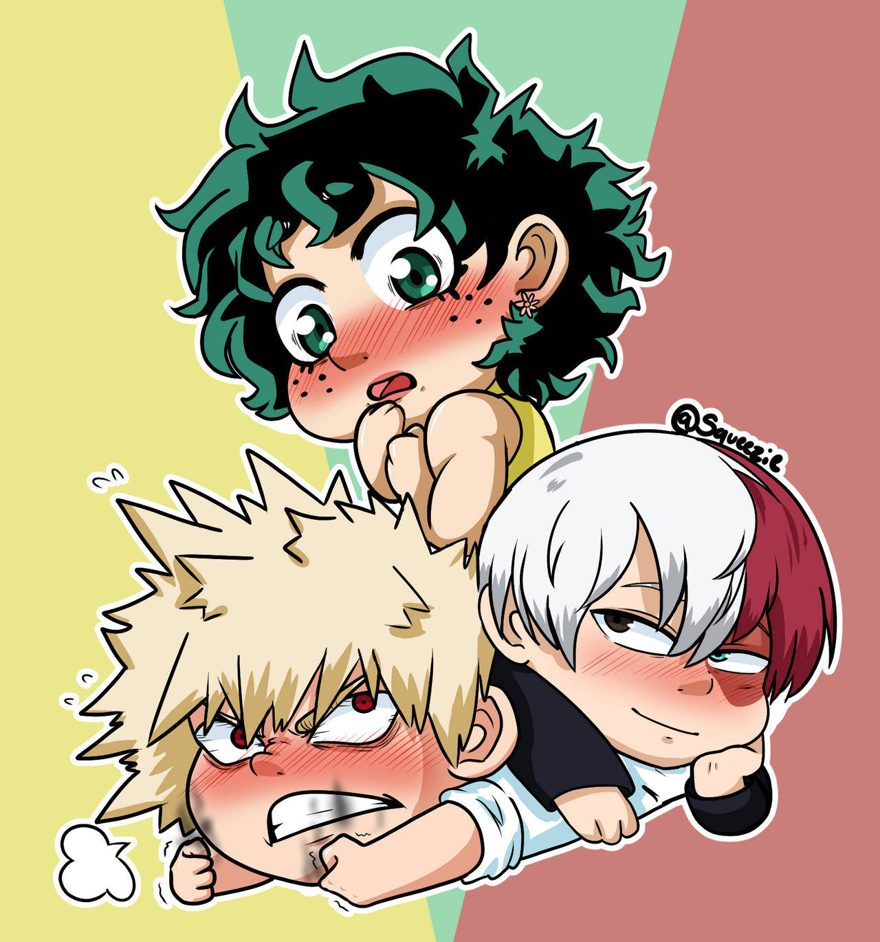 Three Best Friends In Class 1-a - Deku, Todoroki, And Bakugou