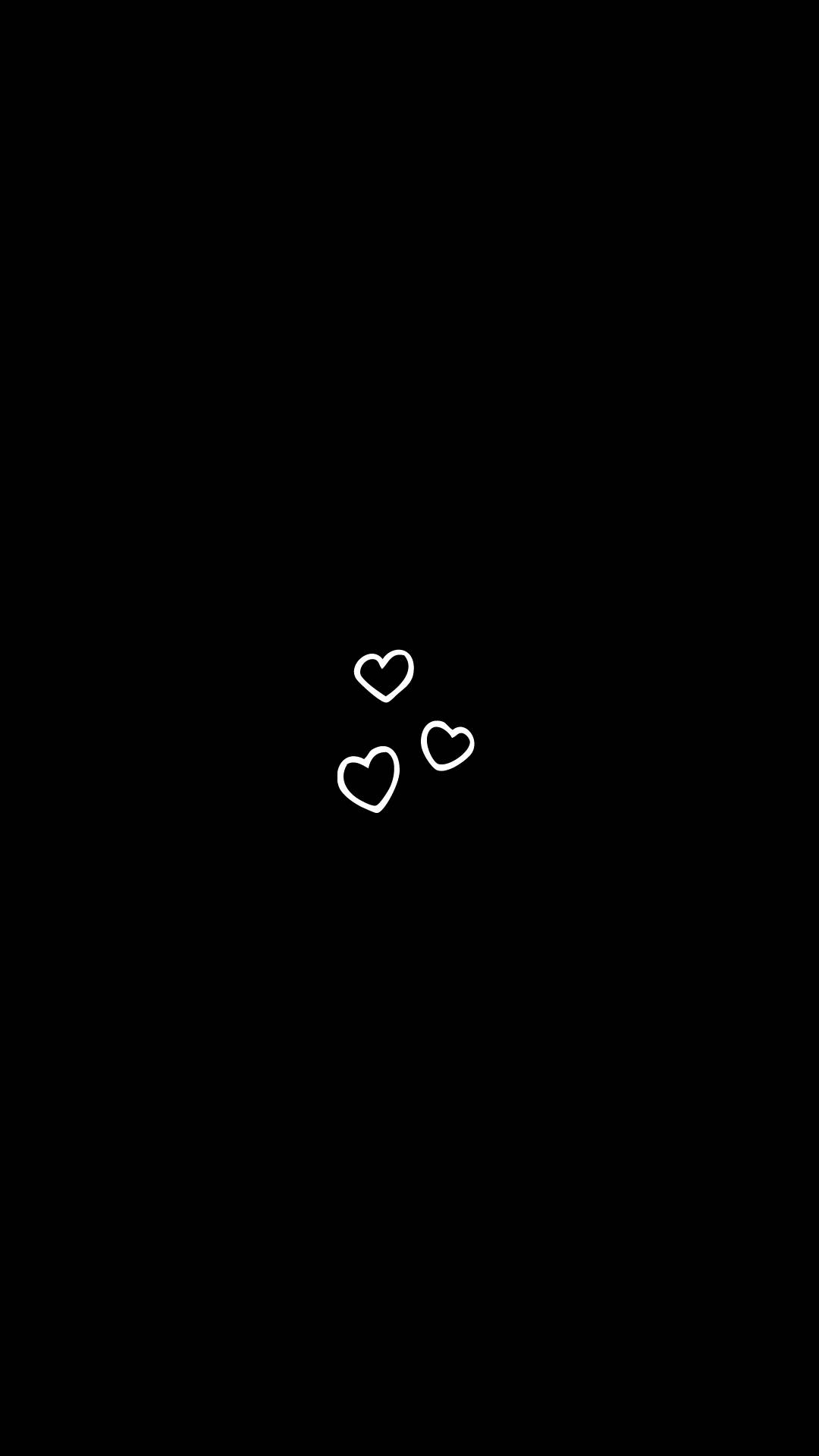 Three Black Heart Aesthetic Background