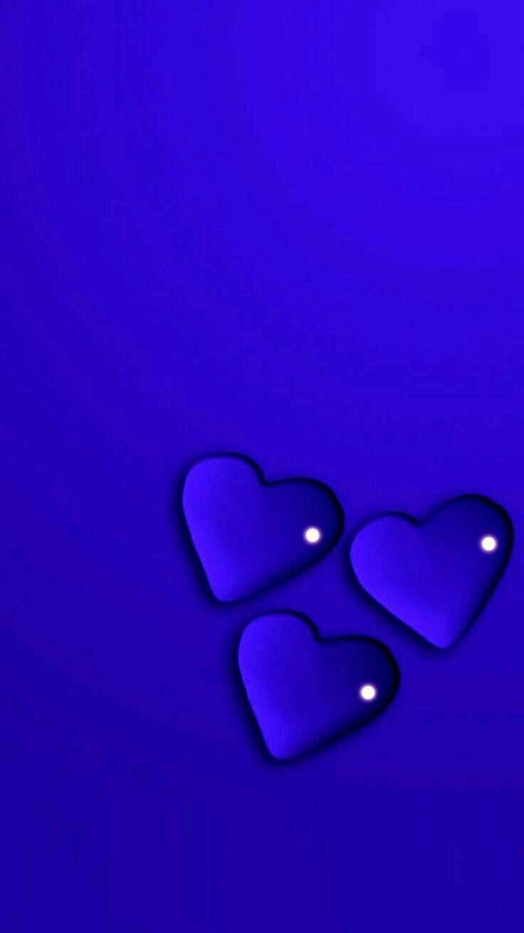 Three Blue Hearts Background