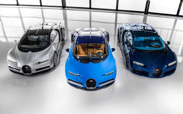 Three Bugatti Chiron 4k