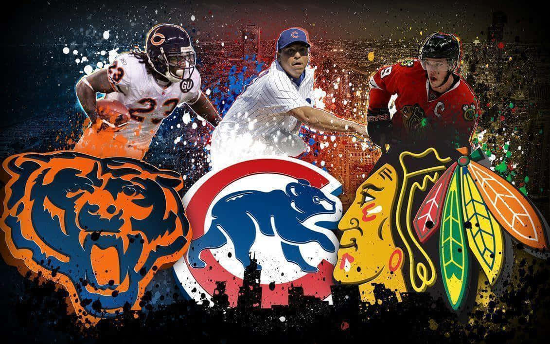 Three Chicago Sports Team Players Background