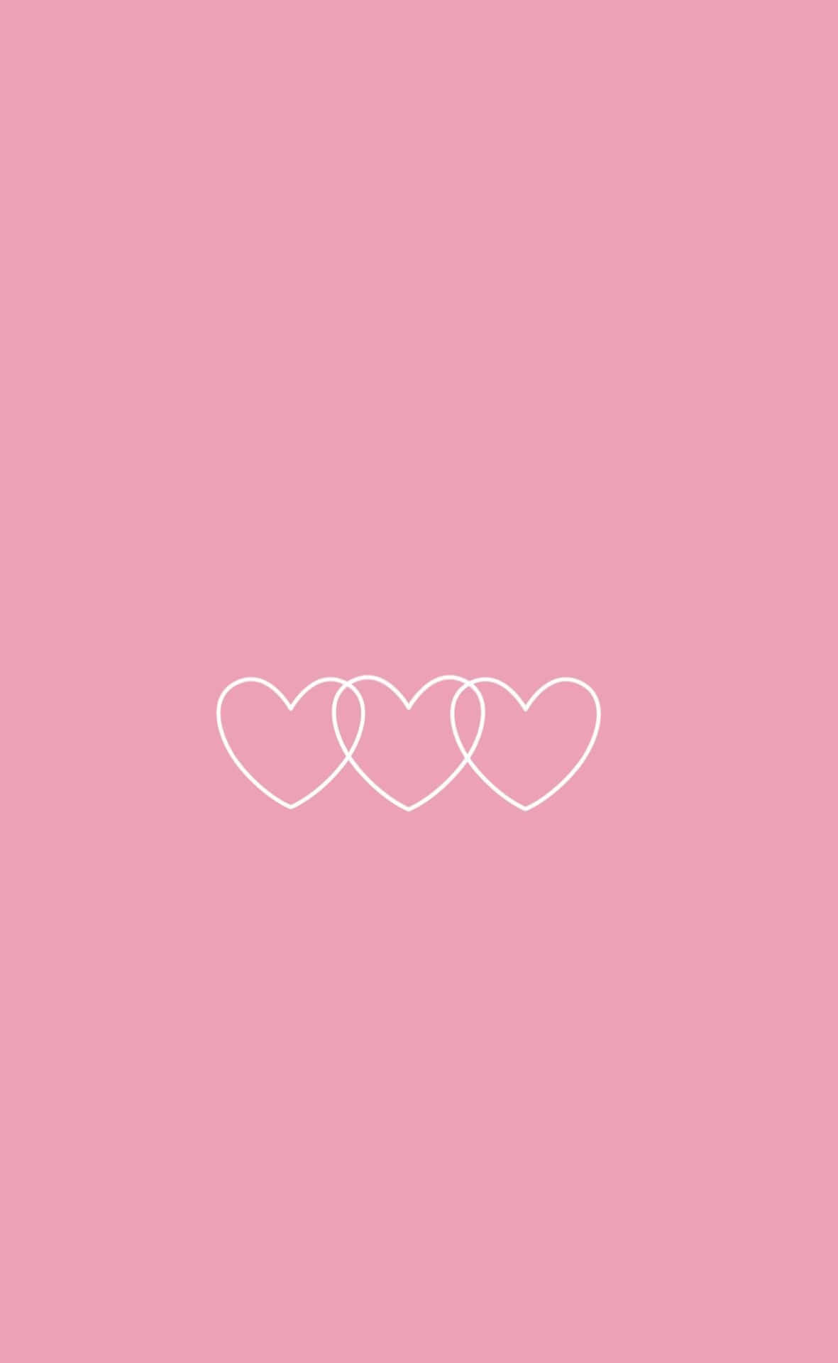 Three Connected Pink Hearts Iphone Background