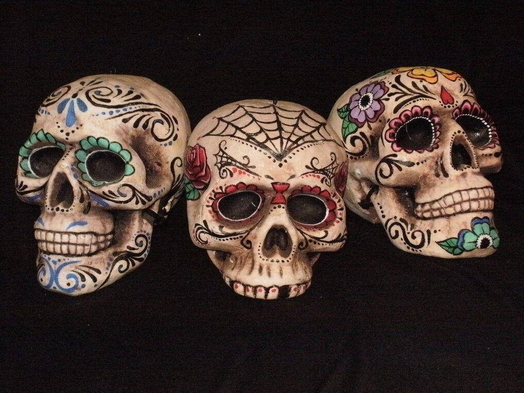 Three Day Of The Dead Skulls