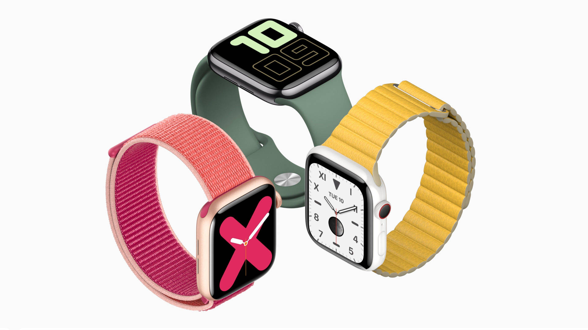 Three Different Apple Watches Background