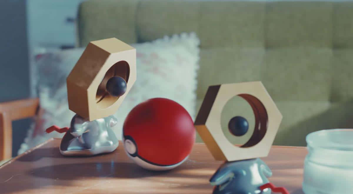 Three-dimensional Meltan And A Pokéball