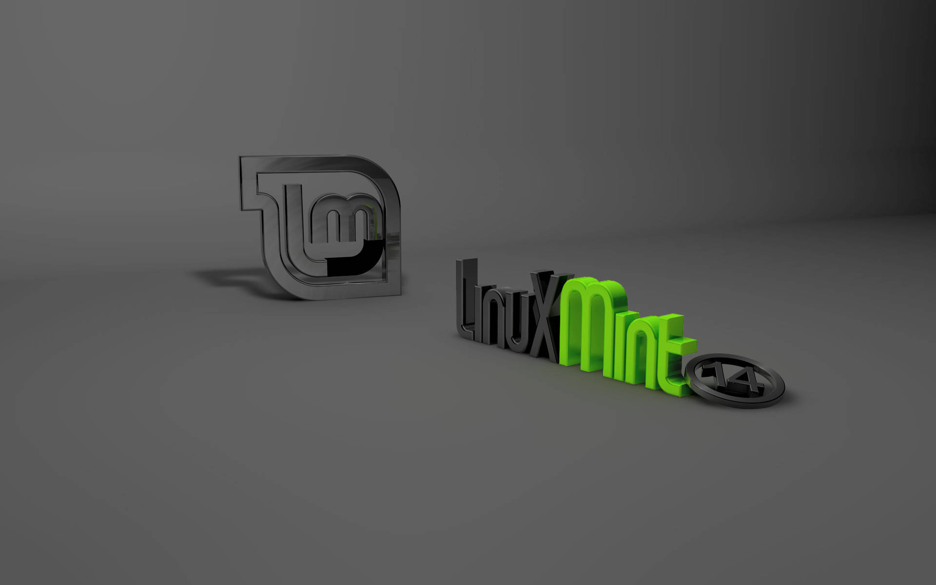 Three Dimensional Operating System Linux Mint 14 Logo Background