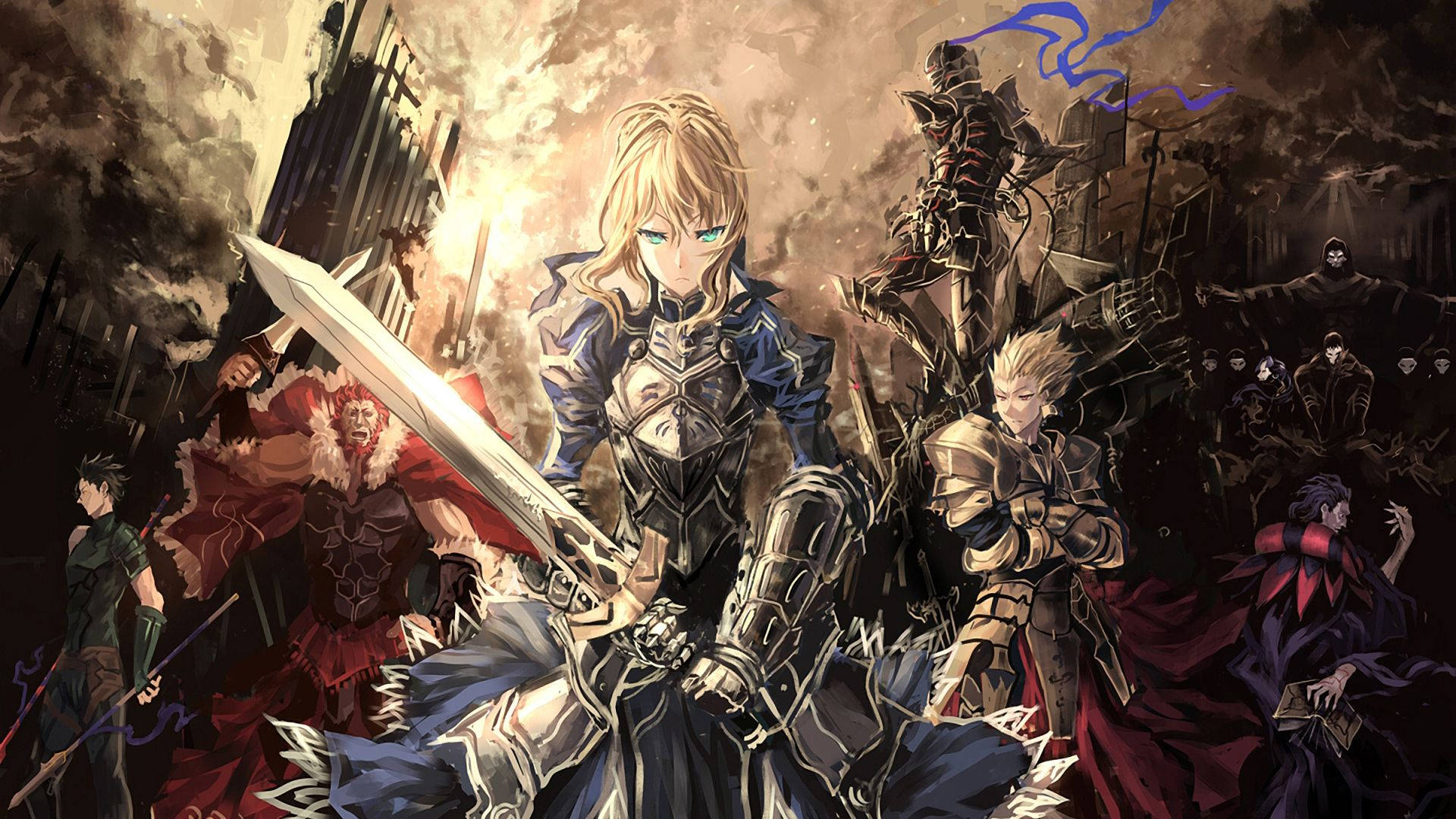 Three Figures In A Single Battle - The Legendary Upcoming Game Of The Fate Series Background