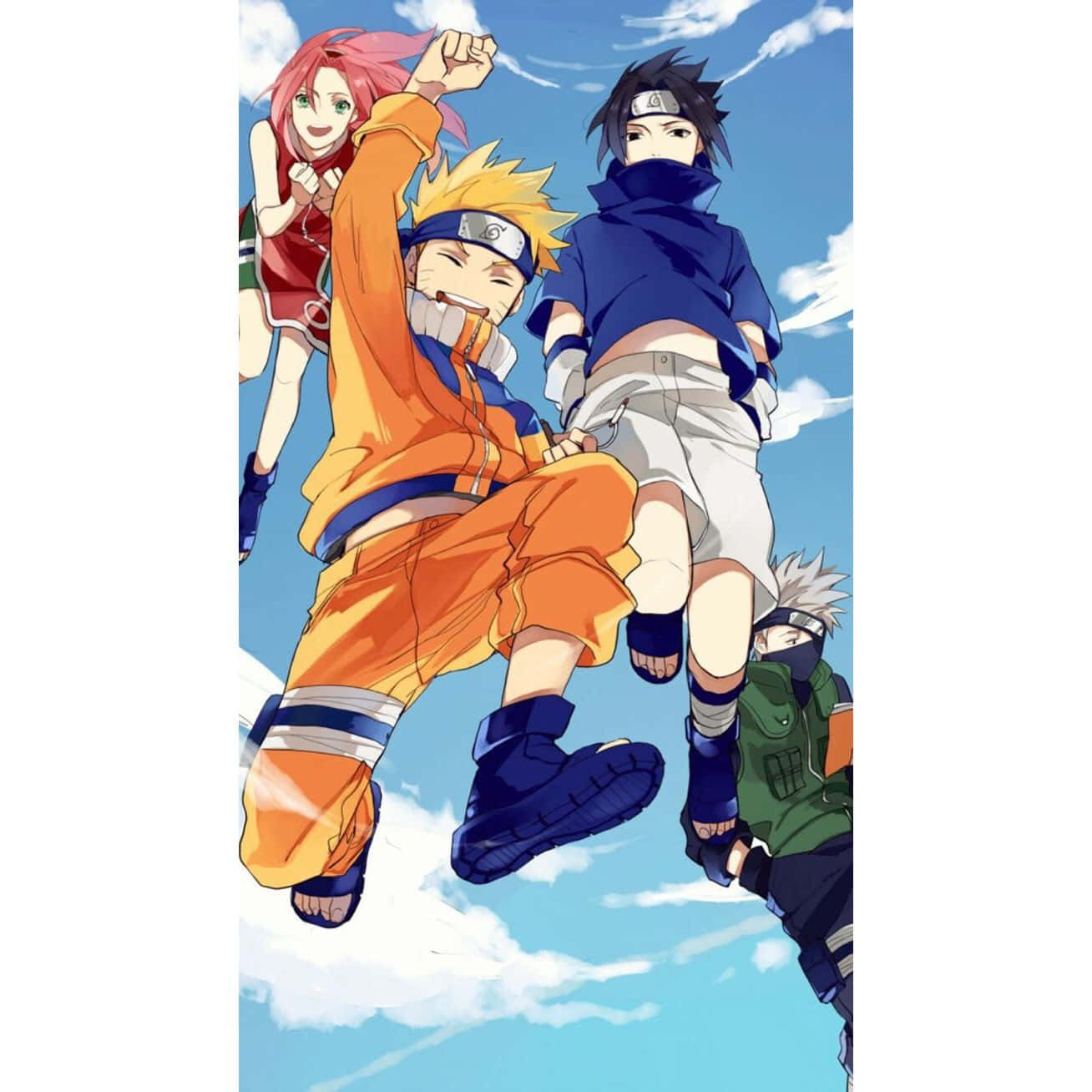Three Generations Of Ninja - Team 7 Unite, Kakashi Hatake, Naruto Uzamaki, & Sasuke Uchiha. Background