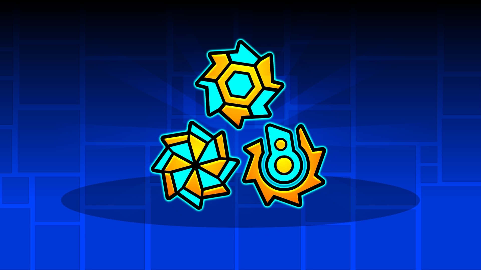 Three Geometry Dash Icons Background