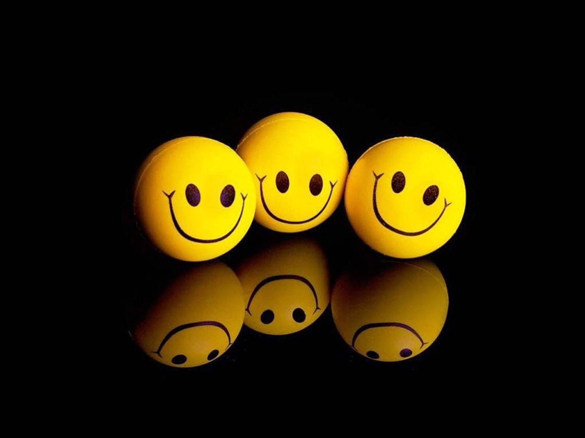 Three Happy Emoji Background