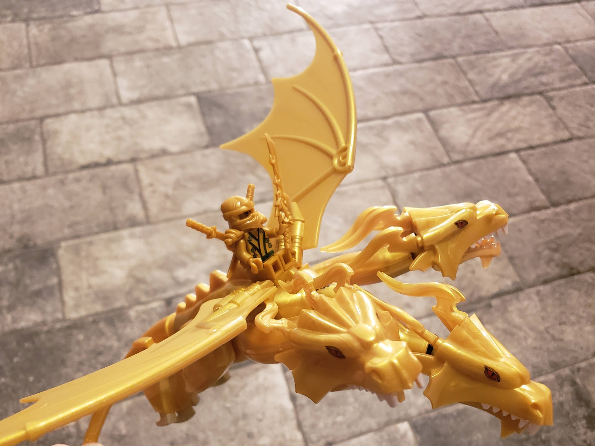 Three-headed Gold Dragon Background