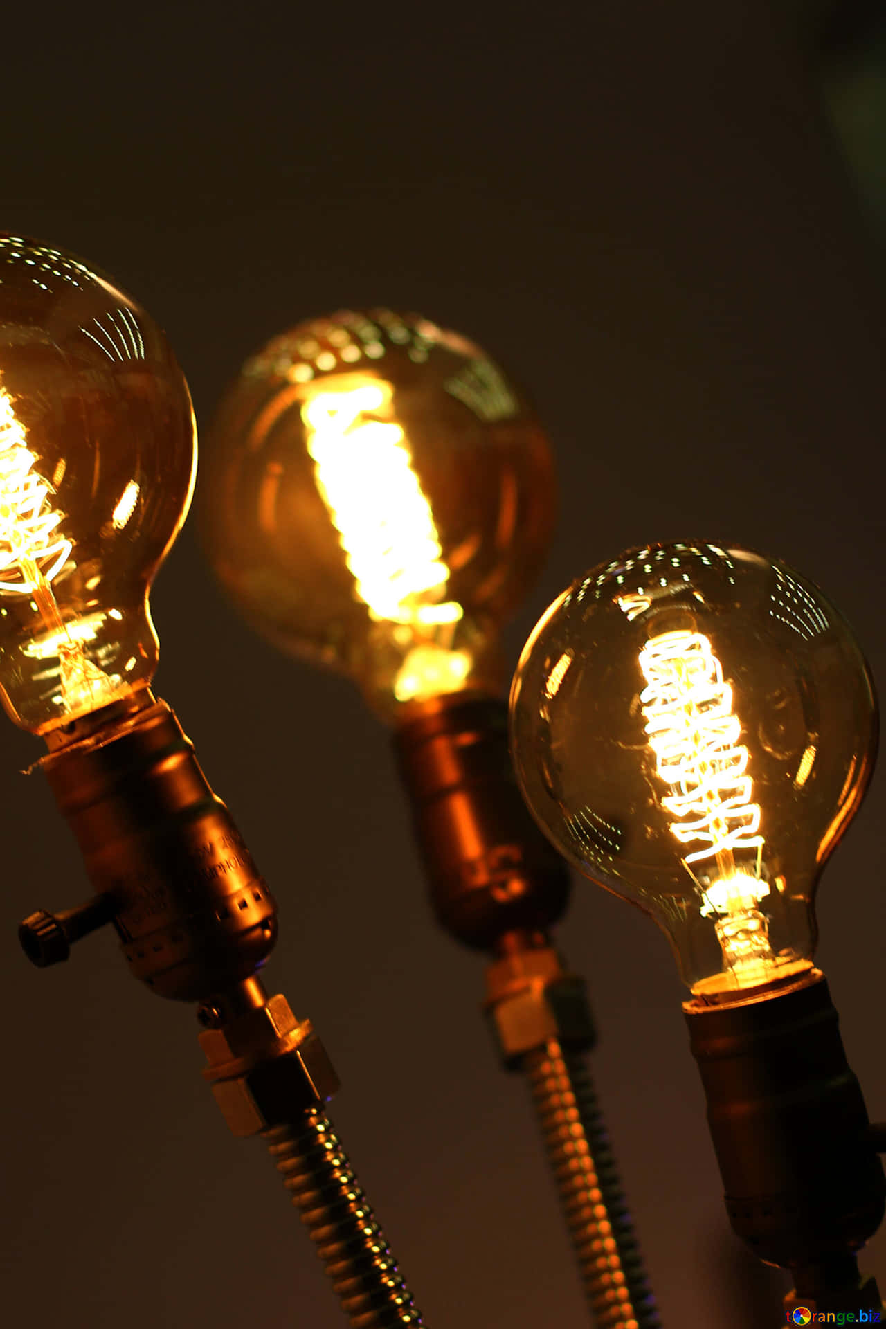 Three Incandescent Bulbs Background