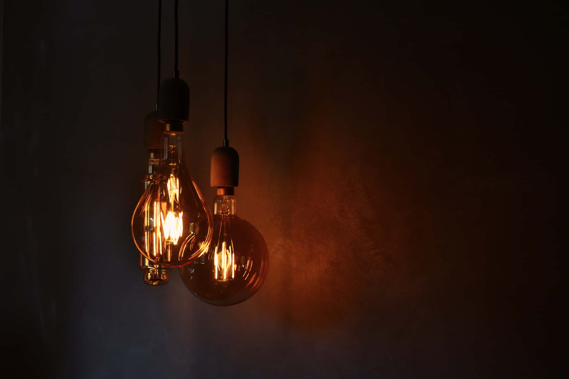 Three Incandescent Bulbs Background