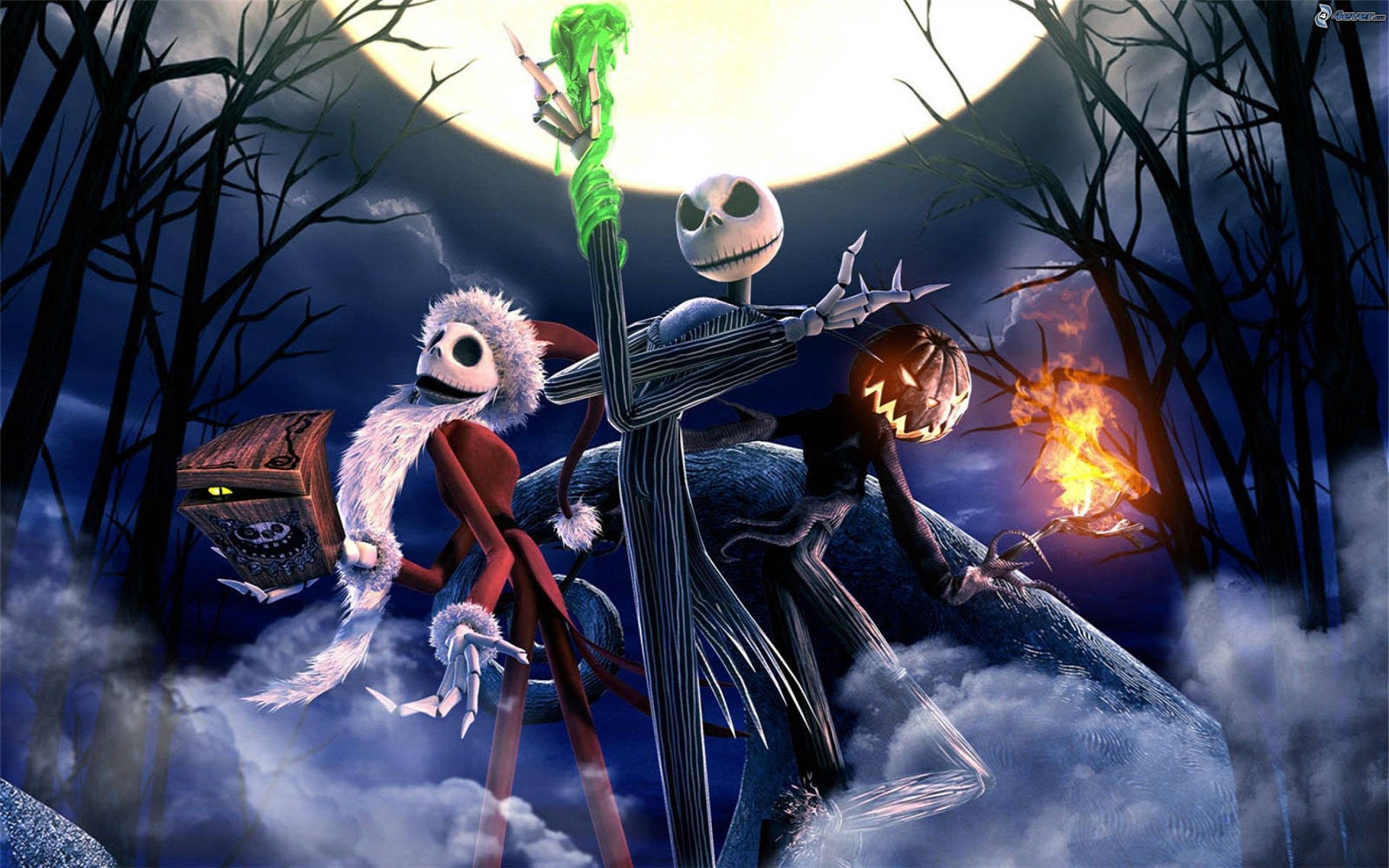 Three Jacks From The Nightmare Before Christmas Background