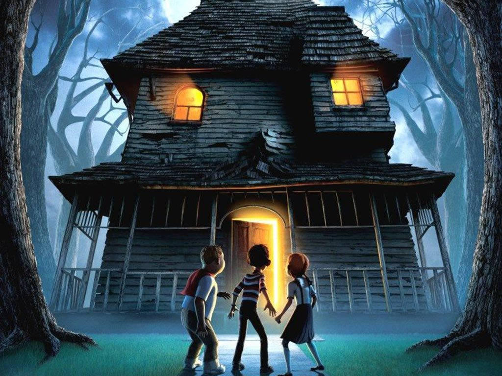 Three Kids Looking At Monster House