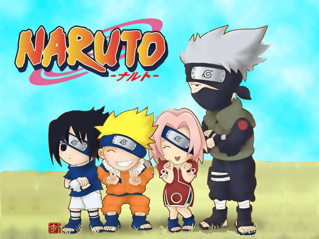 Three Legendary Shinobi Unite - Kakashi, Naruto And Sasuke Background