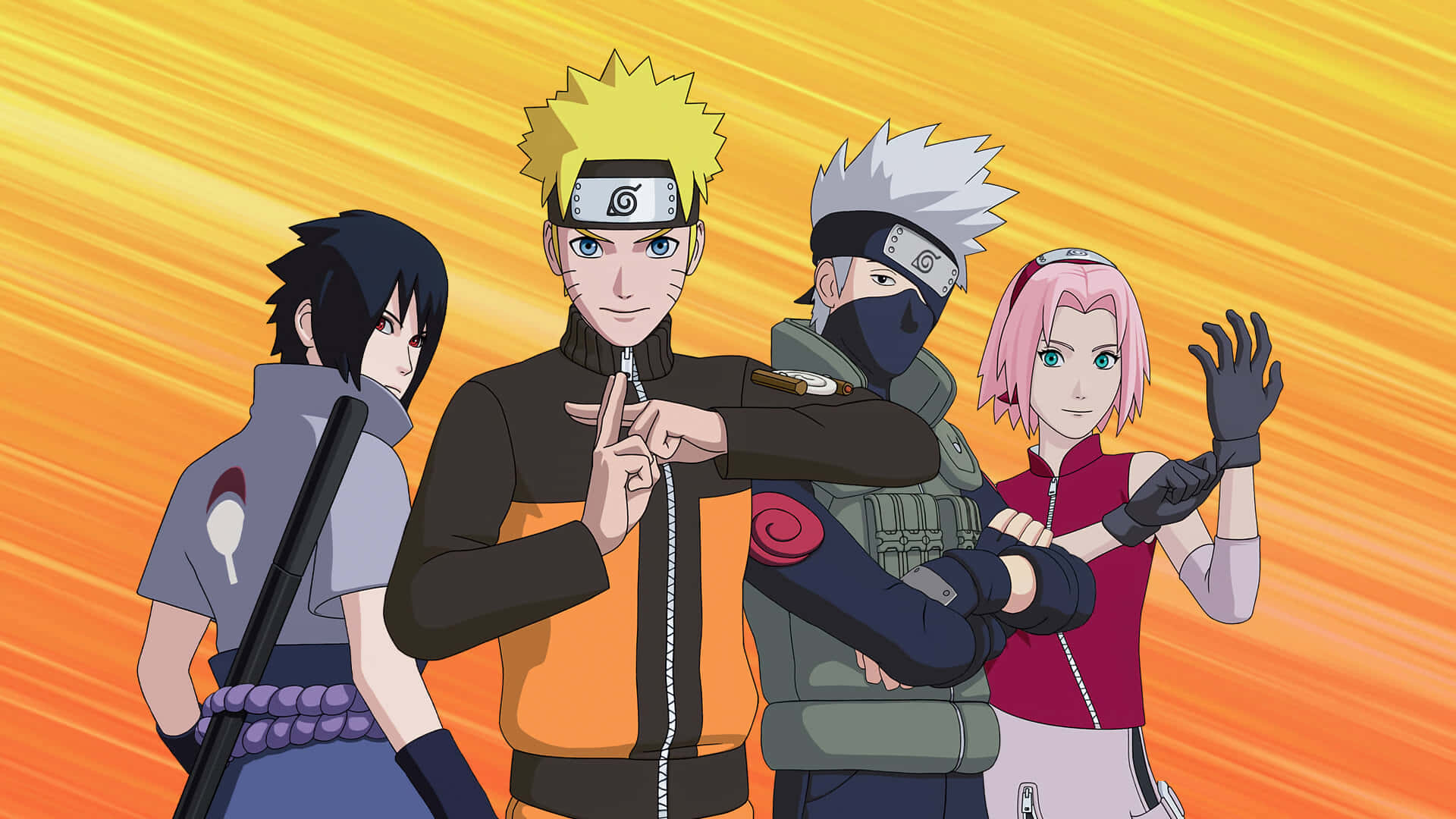 Three Of The Legendary Ninja - Naruto, Sasuke And Kakashi Background