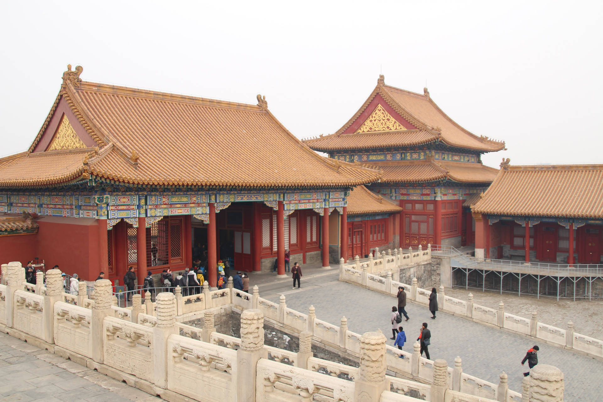 Three Palaces In Forbidden City Background