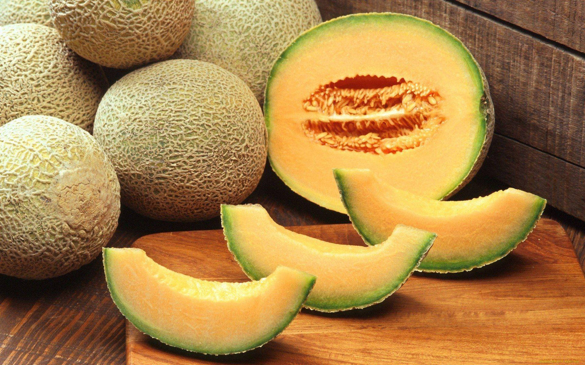 Three Pieces Cantaloupe Background