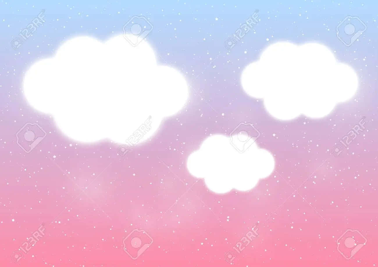 Three Pink And Blue Clouds Background