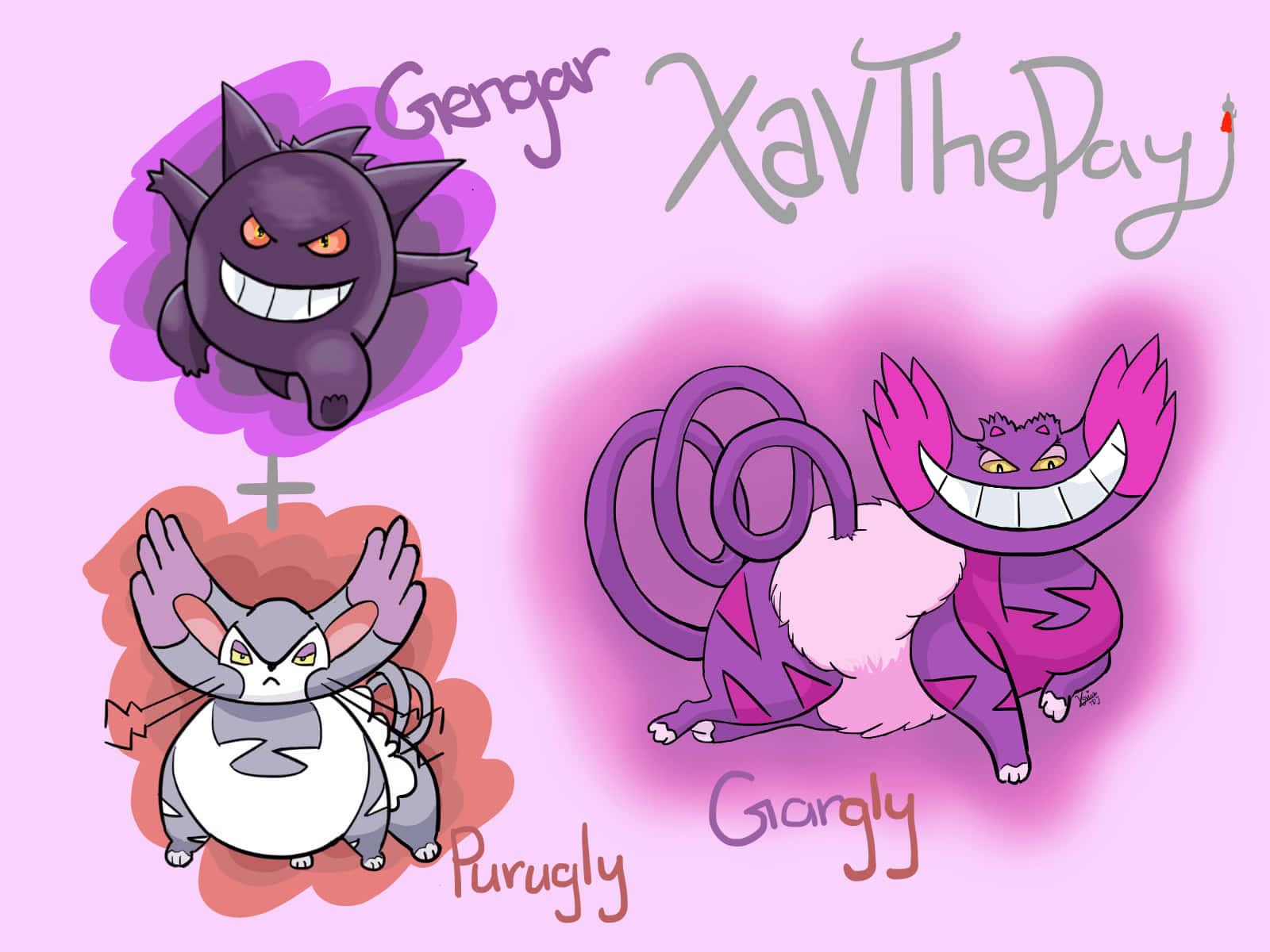 Three Pocket Monster Friends Sitting Together Background