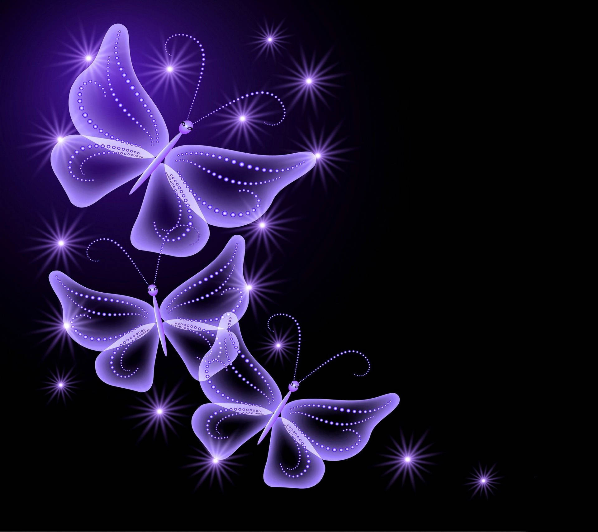 Three Purple Butterflies Background