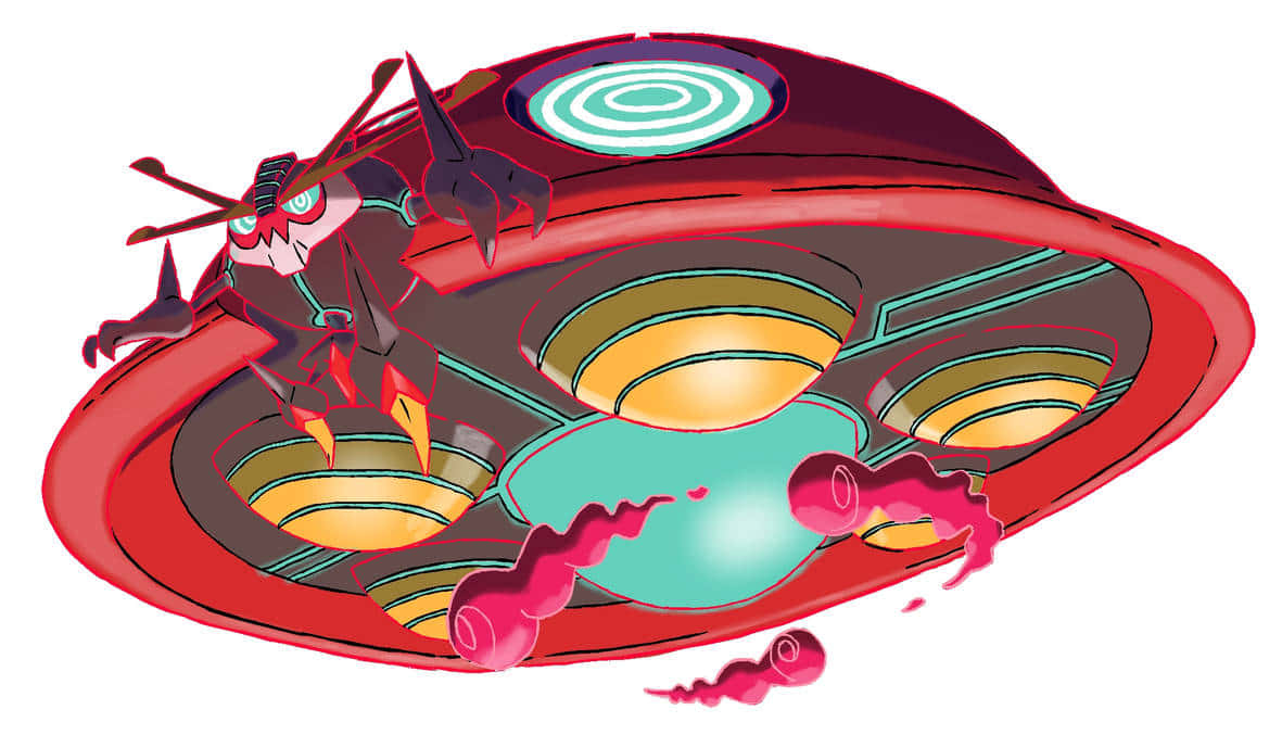 Three Red Clouds Under Orbeetle Background