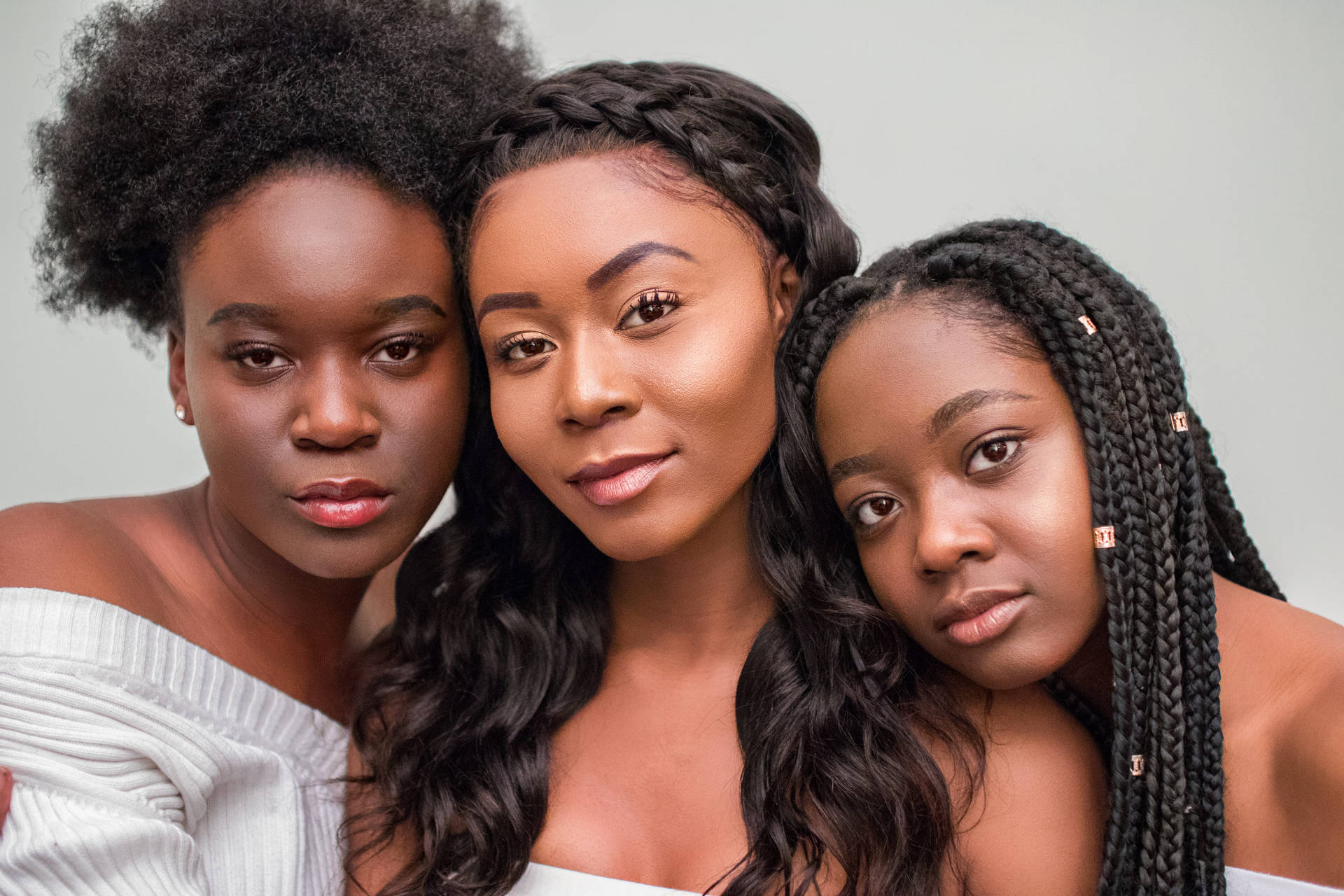 Three Sexy Black Women Headshot Background