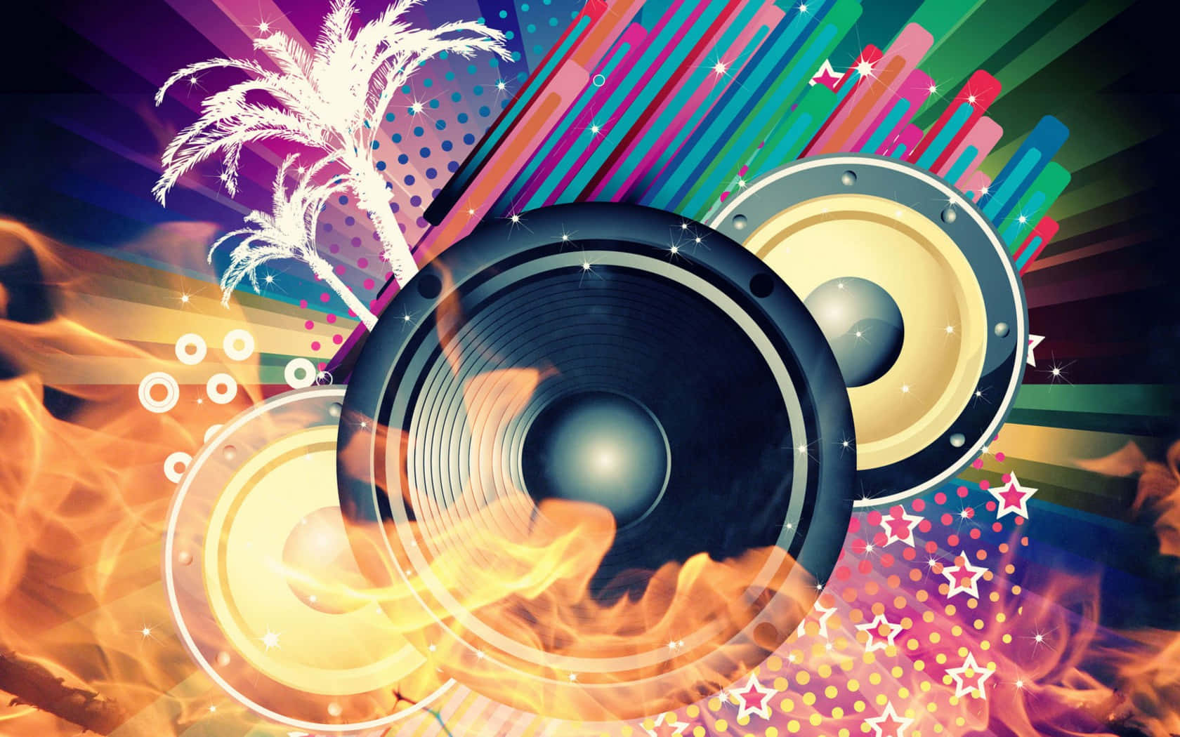 Three Speakers Flare Abstract Illustration Background