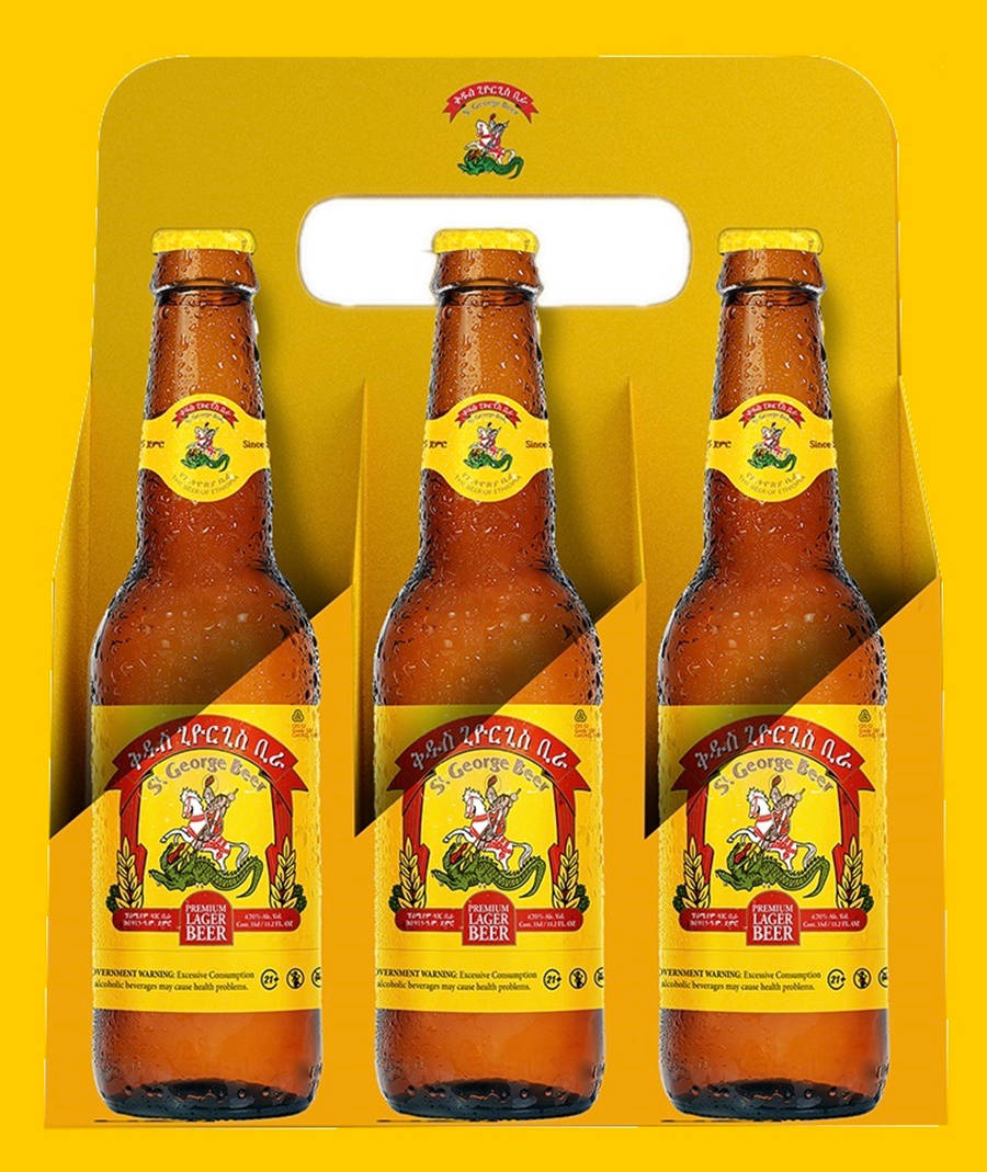 Three St. George Beer Bottles Background