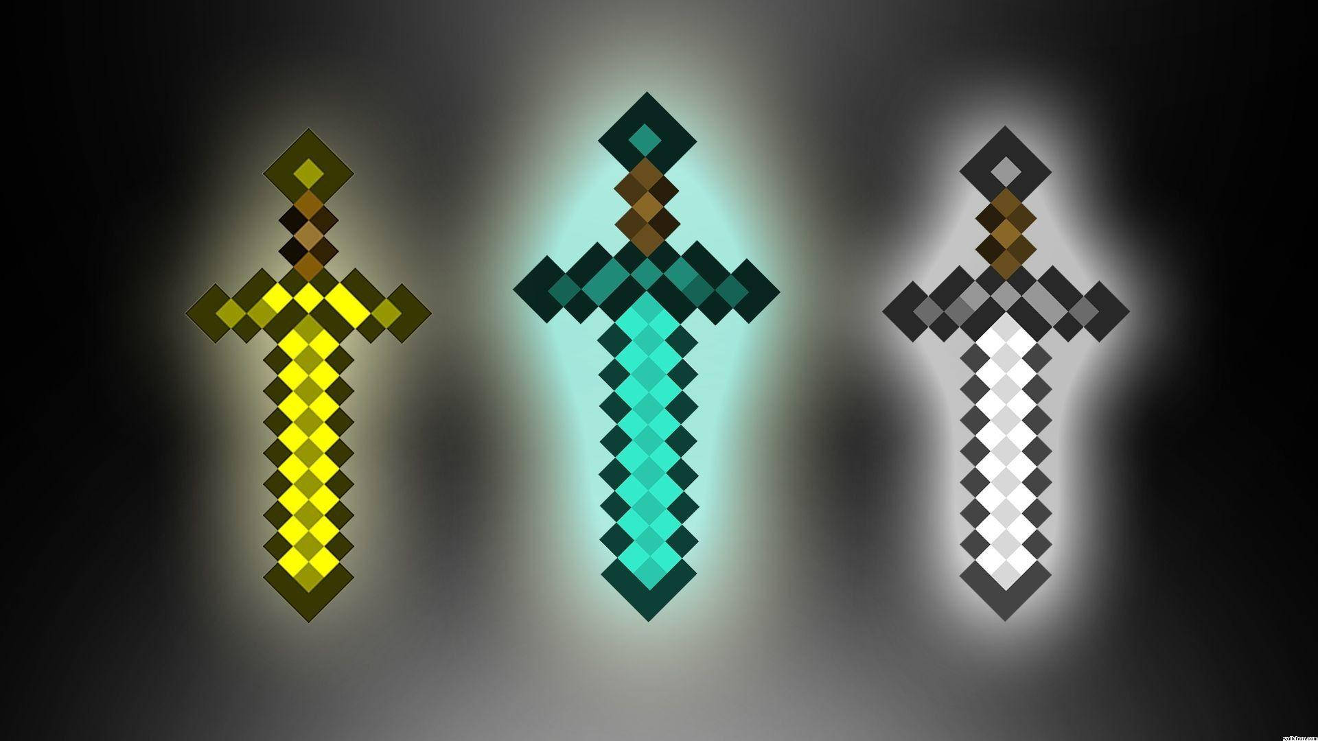 Three Swords Cool Minecraft Background