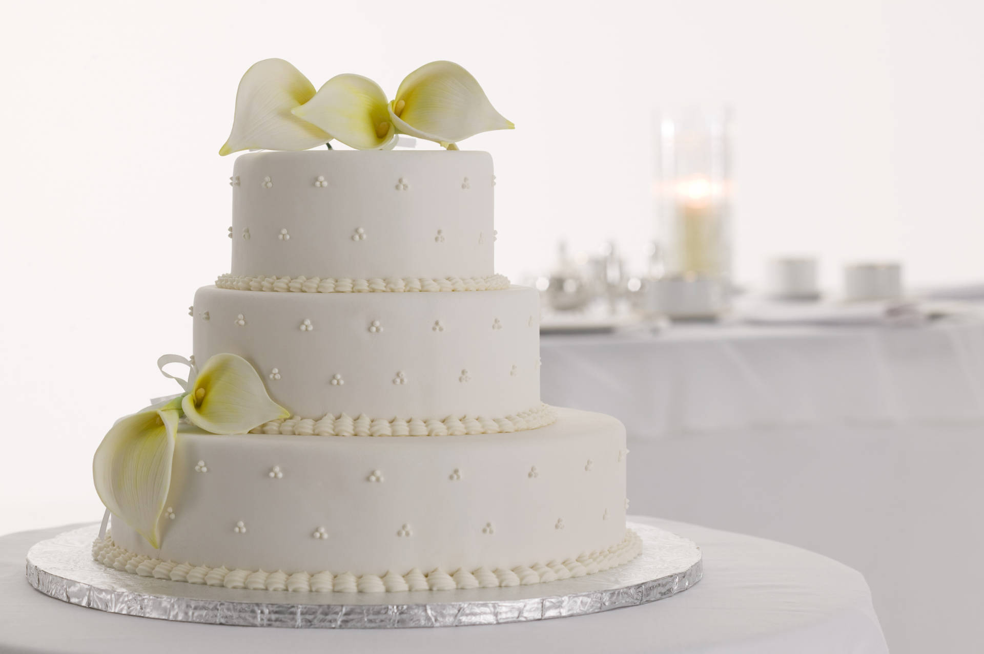 Three Tiered Chiffon Wedding Cake Background