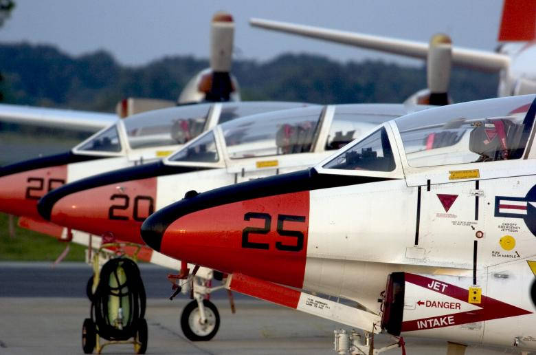 Three U S Navy Planes Parked Background