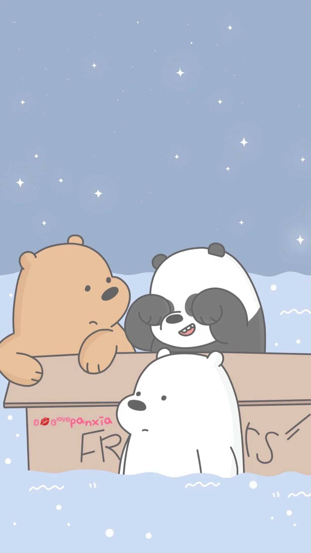 Three We Bare Bears Stranded Background