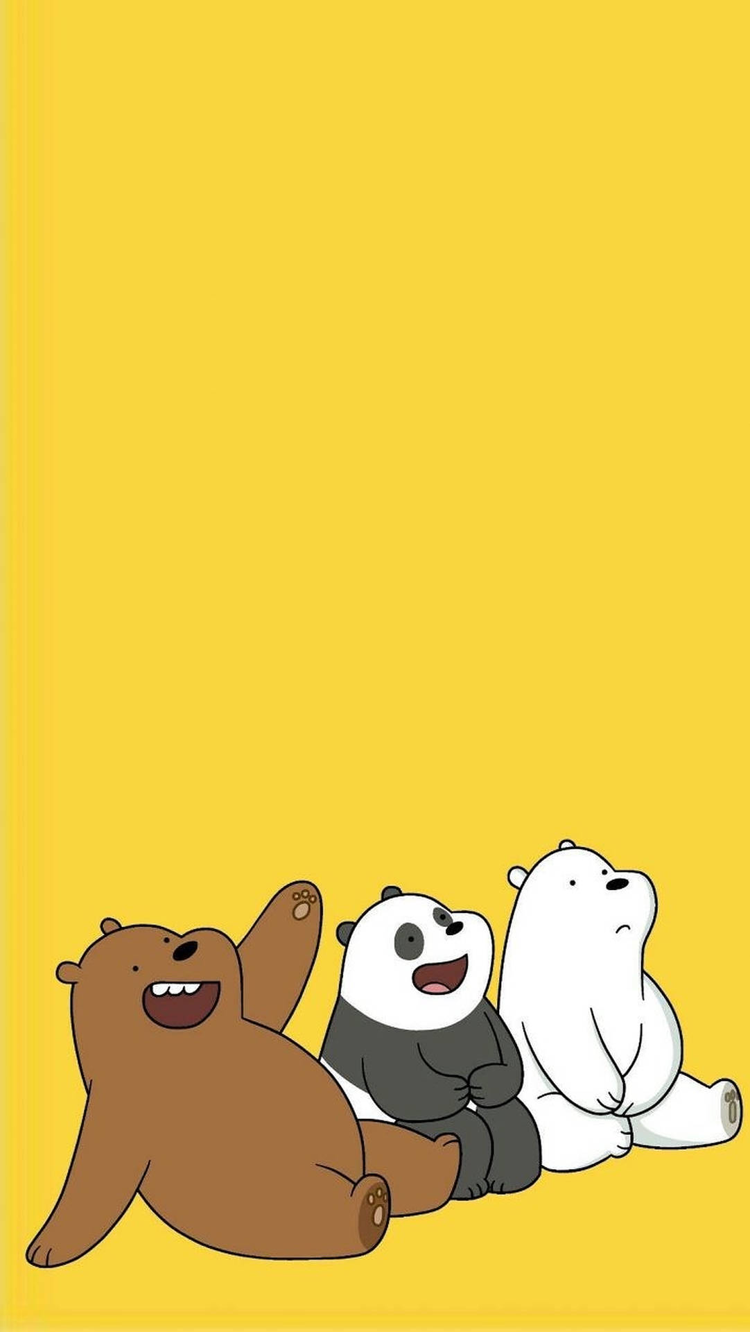 Three We Bare Bears Yellow Art Background
